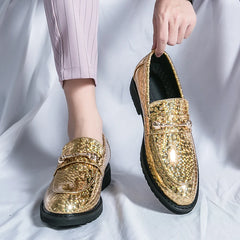 Glossy Leather  High-end Banquet  Loafers Shoes
