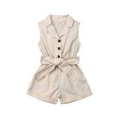 Fashion Kids Baby Girls Clothes Sleeveless Bow-tie