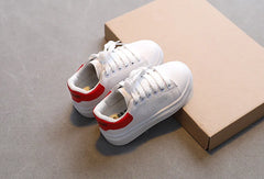 Soft White Boys Sports Shoes  Lace-up Light Sneakers