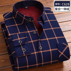 Fleece Shirt Long Sleeve Plaid Shirt