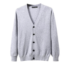 V-Neck Cardigan Casual Slim Fit Knitwear Men's Cotton Cardigan