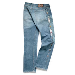 Classic Rivet Set Diamond Casual Cowboy Gemstone Craft Men Vintage Jeans Pants