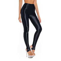 Glossy Tummy Control Sport Jogging Pants
