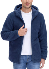 Hooded Fleece Jackets Thermal Warm Soft Fluffy Full Zip