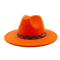 Vegan felt fedora hat wide brim hat