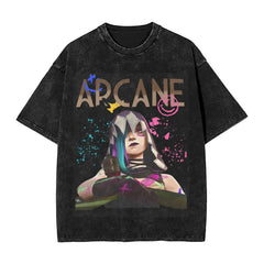 Arcane Jinx  Shirt Printed Washed Vintage  Novelty T-Shirts
