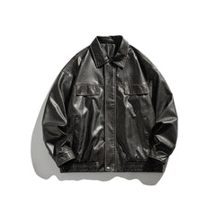 American Retro PU Leather Jacket