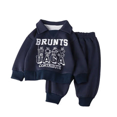 Polo Sweatshirt+Pants Sport Suits for Kids Boys Girls