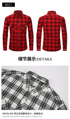 Brushed Plaid Cotton Long Sleeve Shirt