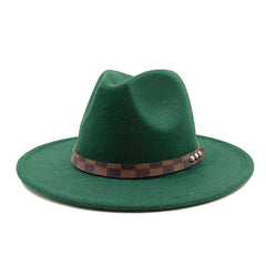 Vegan felt fedora hat wide brim hat