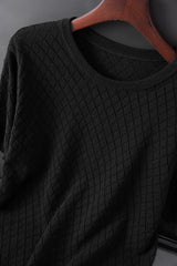 Men Knitwear 100% Cotton Sweater Pullover O-Neck