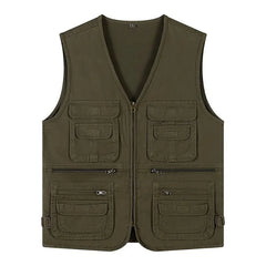 Fishing Cotton Sleeveless Vest With Many 16 Pockets