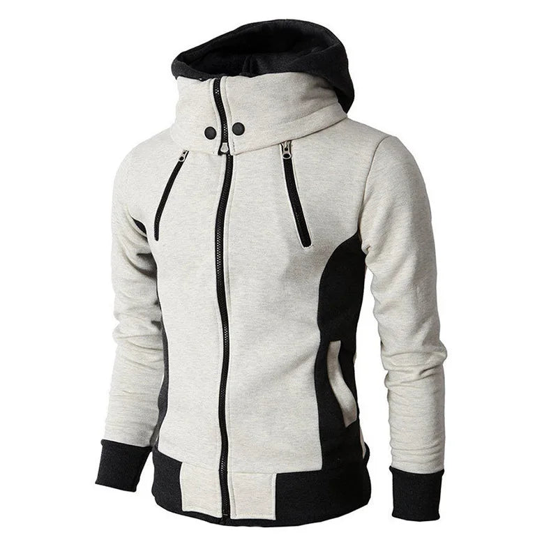 Zipper Hoodie Scarf Collar Sweatshirt