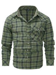 Retro Western Flannel checkered striped button up shirt