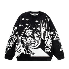 Vintage Knitted Sweater Jumper Winter Unisex Cotton Pullover Streetwear