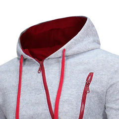 Tracksuit Clothing Casual Zipper Hooded Sweatshirt+Black Jogging Pants 2 Piece Set
