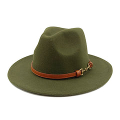 Vegan felt fedora hat wide brim hat
