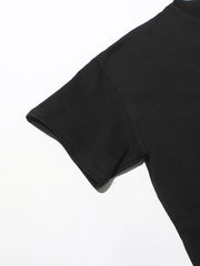 Round Neck Short Sleeve Solid PatchworkT Shirts