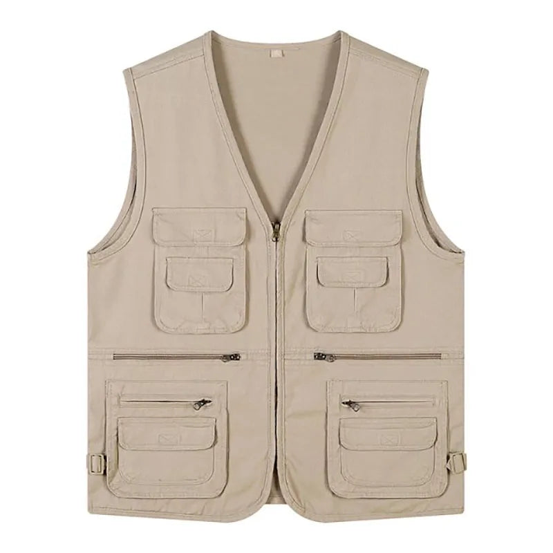 Fishing Cotton Sleeveless Vest With Many 16 Pockets