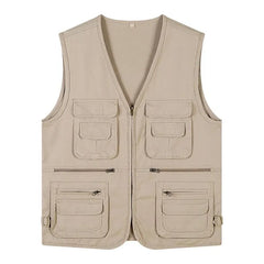 Fishing Cotton Sleeveless Vest With Many 16 Pockets