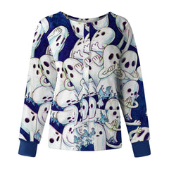 Long sleeve Cartoon print spa  Slim Fit top